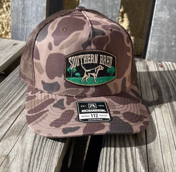 Southern Bred “Delta #14” Richardson 112PFP Adjustable Snap Back Cap In Bark Duck Camo