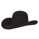 Open crown black felt cowboy hat by American Hat Company. 