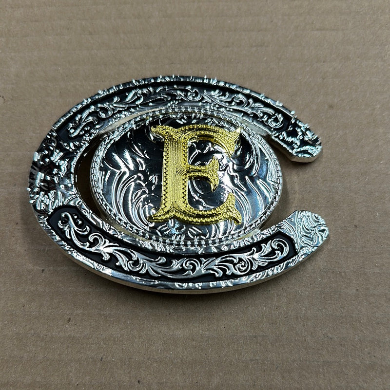Top Notch Accessories Oval Horseshoe Initial Buckle