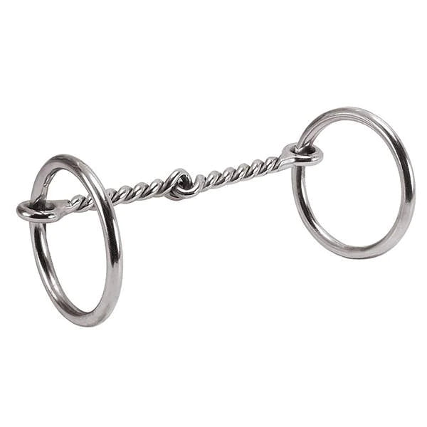 Weaver Leather 25-5268 Pony Ring Snaffle Bit, 4 1/2" Single Twisted Wire Mouth