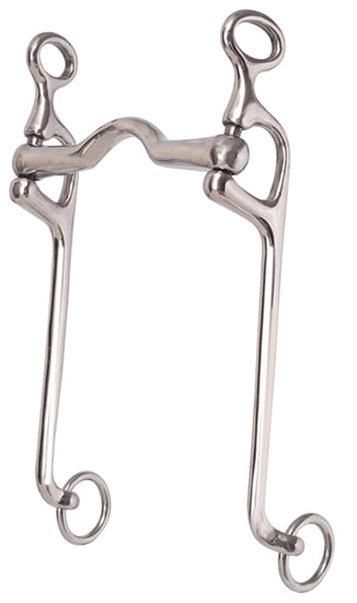 Stainless steel walking horse bit with 5 inch low port mouth and 8-1/2 inch cheeks.