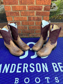 Men's Anderson Bean square toe Mad Cat Goat boots with a Glove Burgundy shaft. 