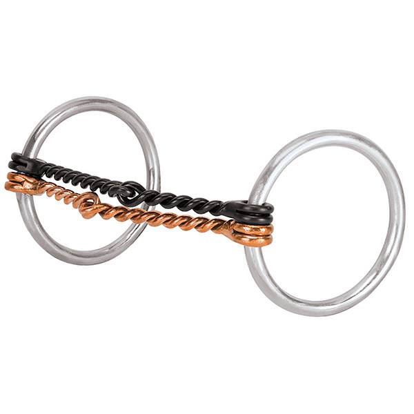 Weaver Leather 25-1760 All Purpose Ring Snaffle Bit, 5" Offset Double Twisted