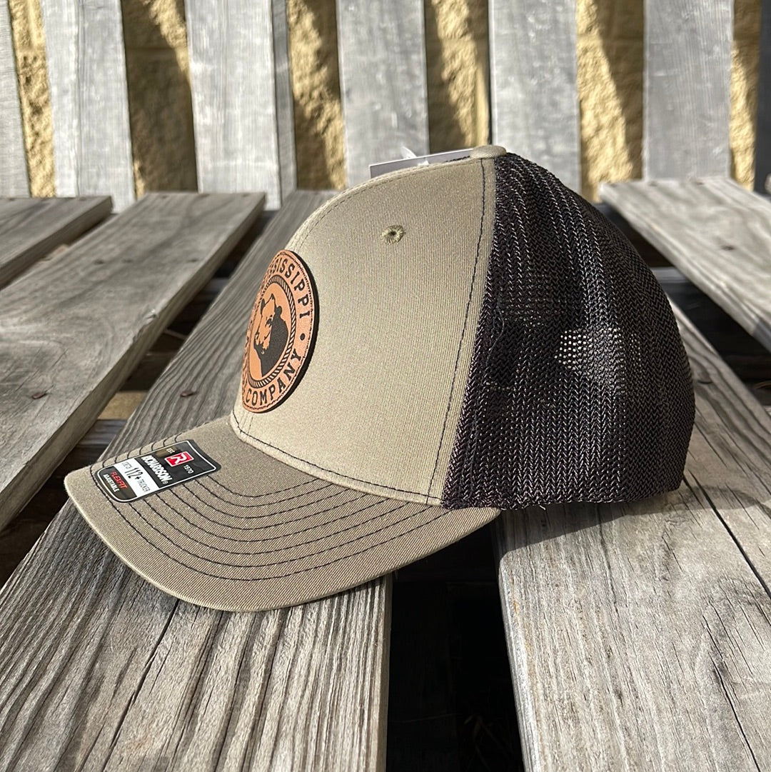 Mississippi Cattle Company "MCC #11" Caramel Leather Logo Patch 112PL R-Flex Caps (3 Colors)