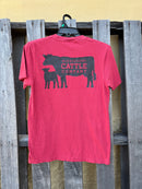Mississippi Cattle Company MSCATTLESS-BRKPKT Brick Short Sleeve Comfort Color with Pocket T-Shirt