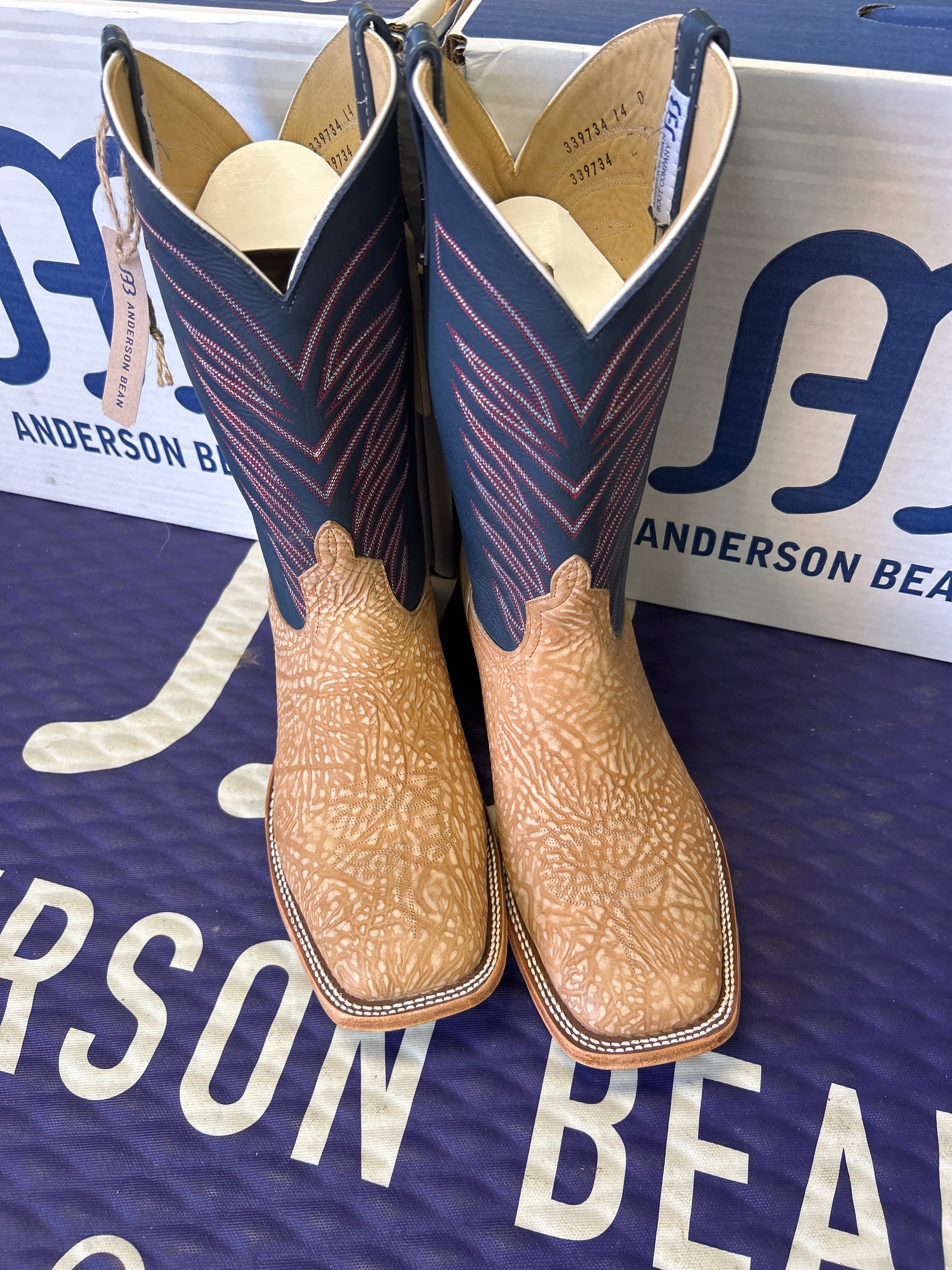 Men's Anderson Bean 12 Inch Shaft Tan Washed Bull Shoulder Boots
