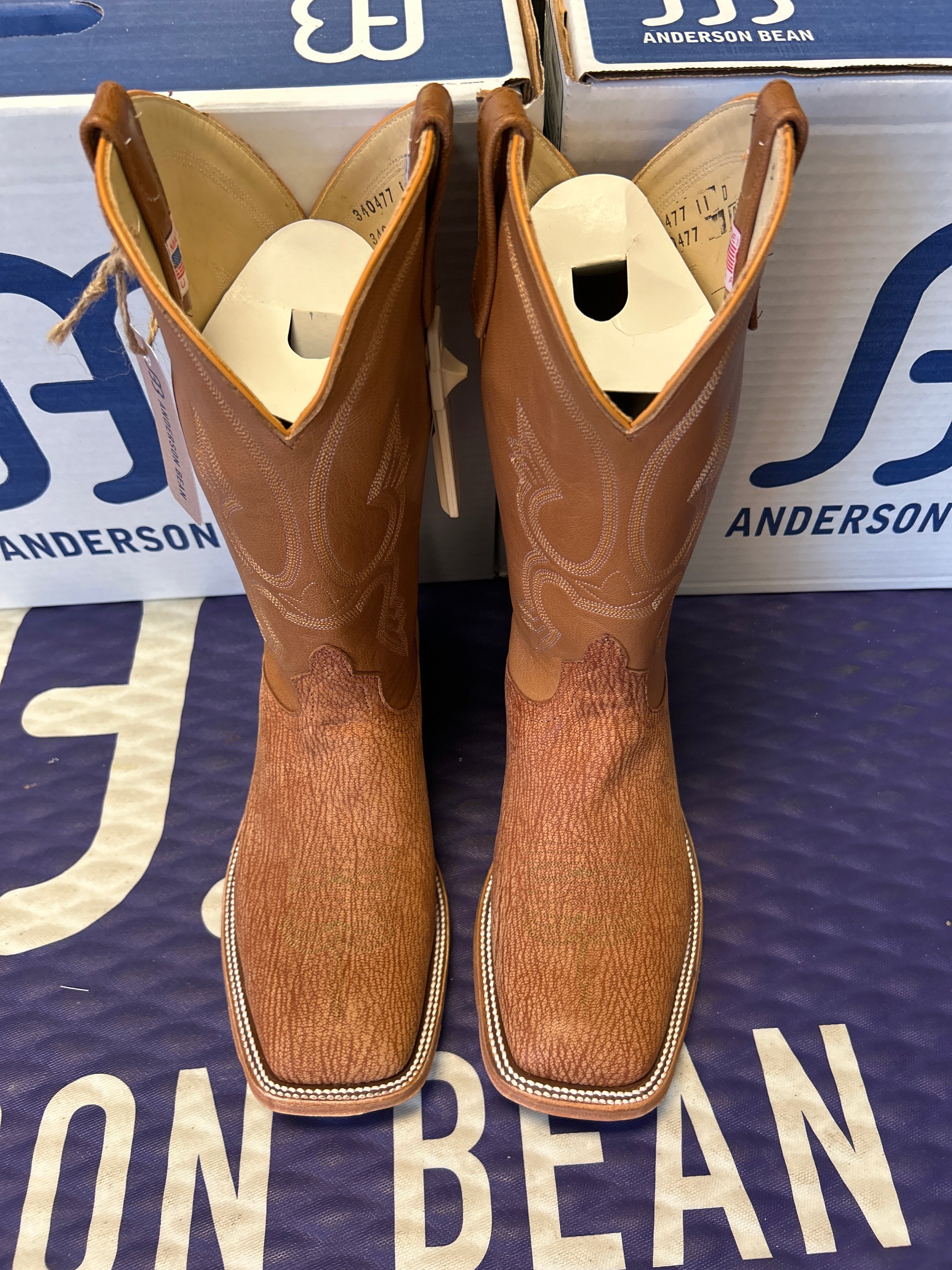 Men's Anderson Bean 12 Inch Shaft Peanut Poseidon Goat Wide Square Toe Boots