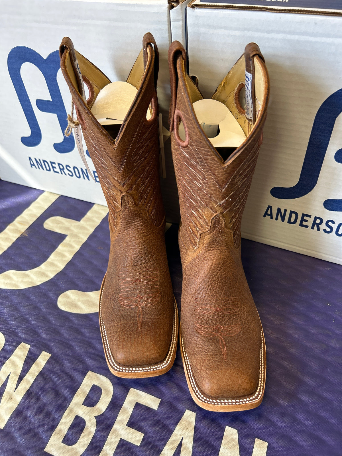 Men's Anderson Bean 11 Inch Geronimo Bison Wide Square Toe Boots