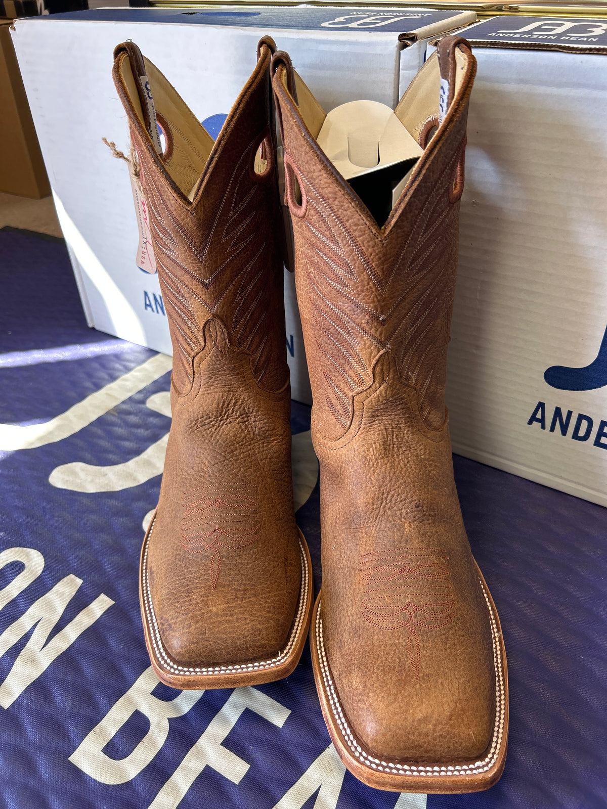 Men's Anderson Bean 11 Inch Geronimo Bison Wide Square Toe Boots