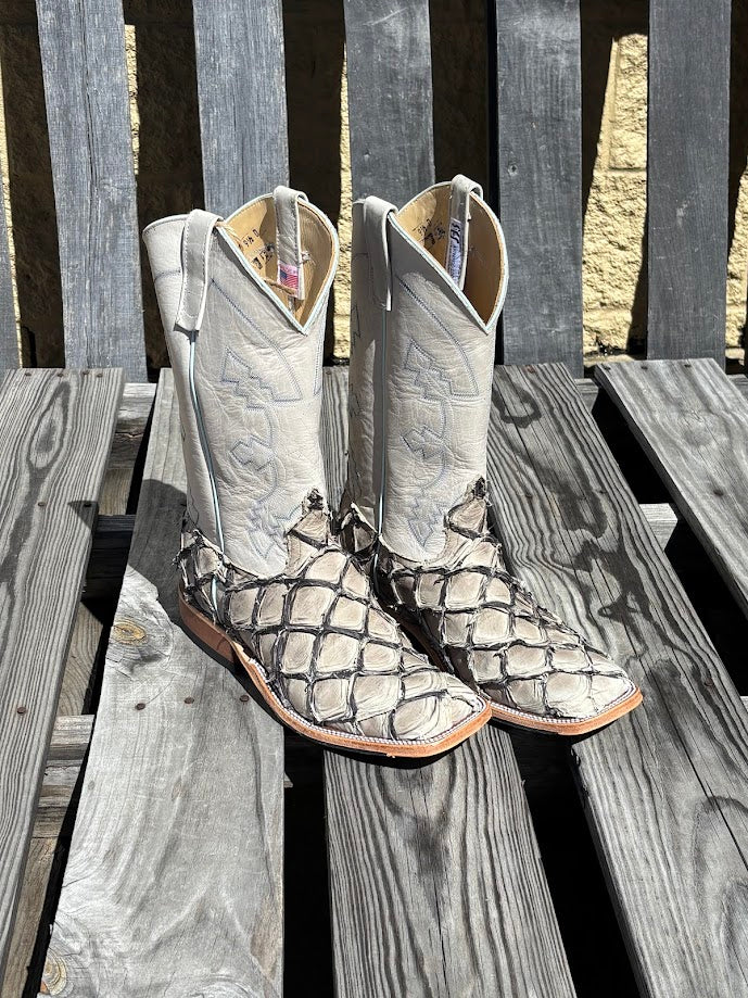 Men's Anderson Bean Stone Cold Big Bass square toe cowboy boots with a 12"  Polar Buffamonte shaft. 