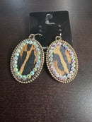 Animal Print Earring w/Crystal Accent ERZ190525-24