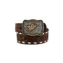 3D Boys Belt 1 1/2"-1 1/4" Floral Tooled Brown