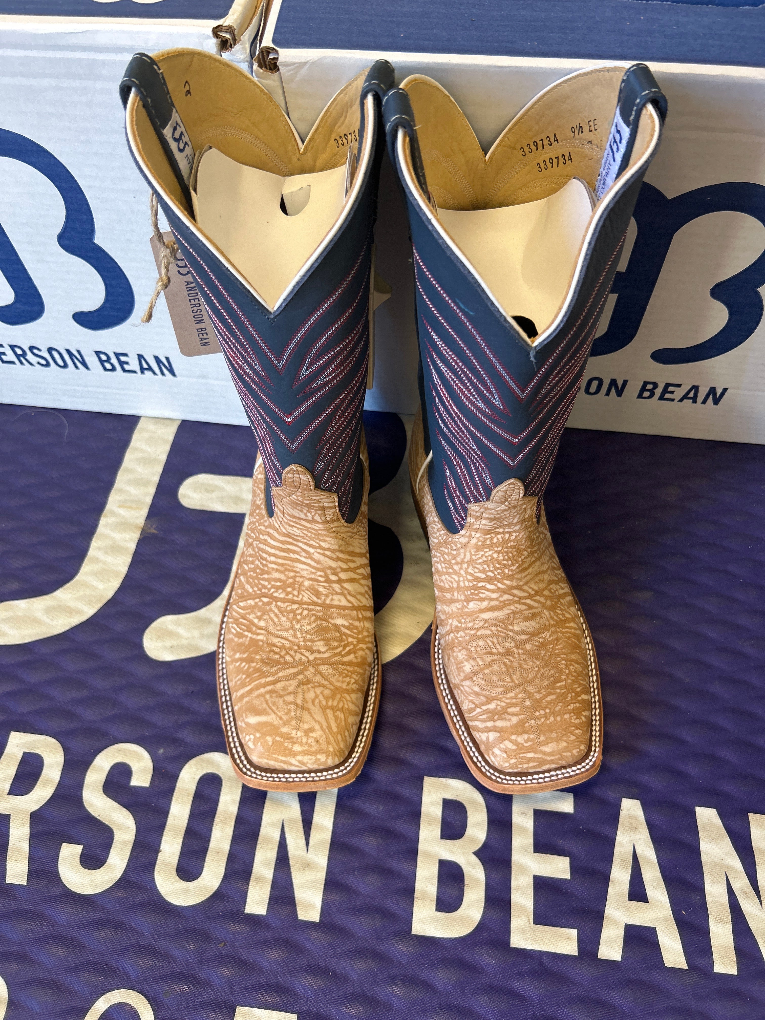 Men's Anderson Bean 12 Inch Shaft Tan Washed Bull Shoulder Boots