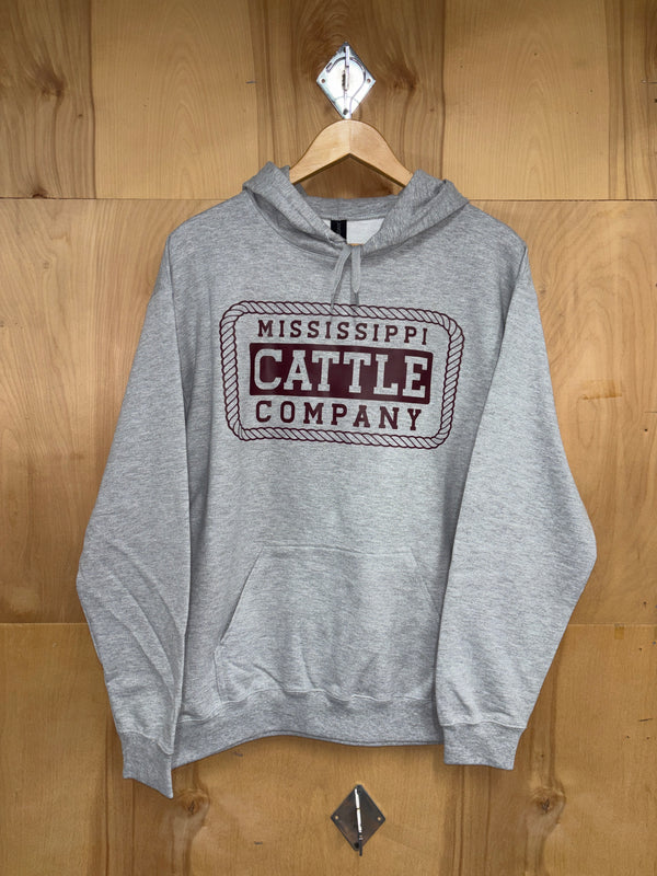 Mississippi Cattle Company Sport Grey Hoodie with License Plate Logo Graphic