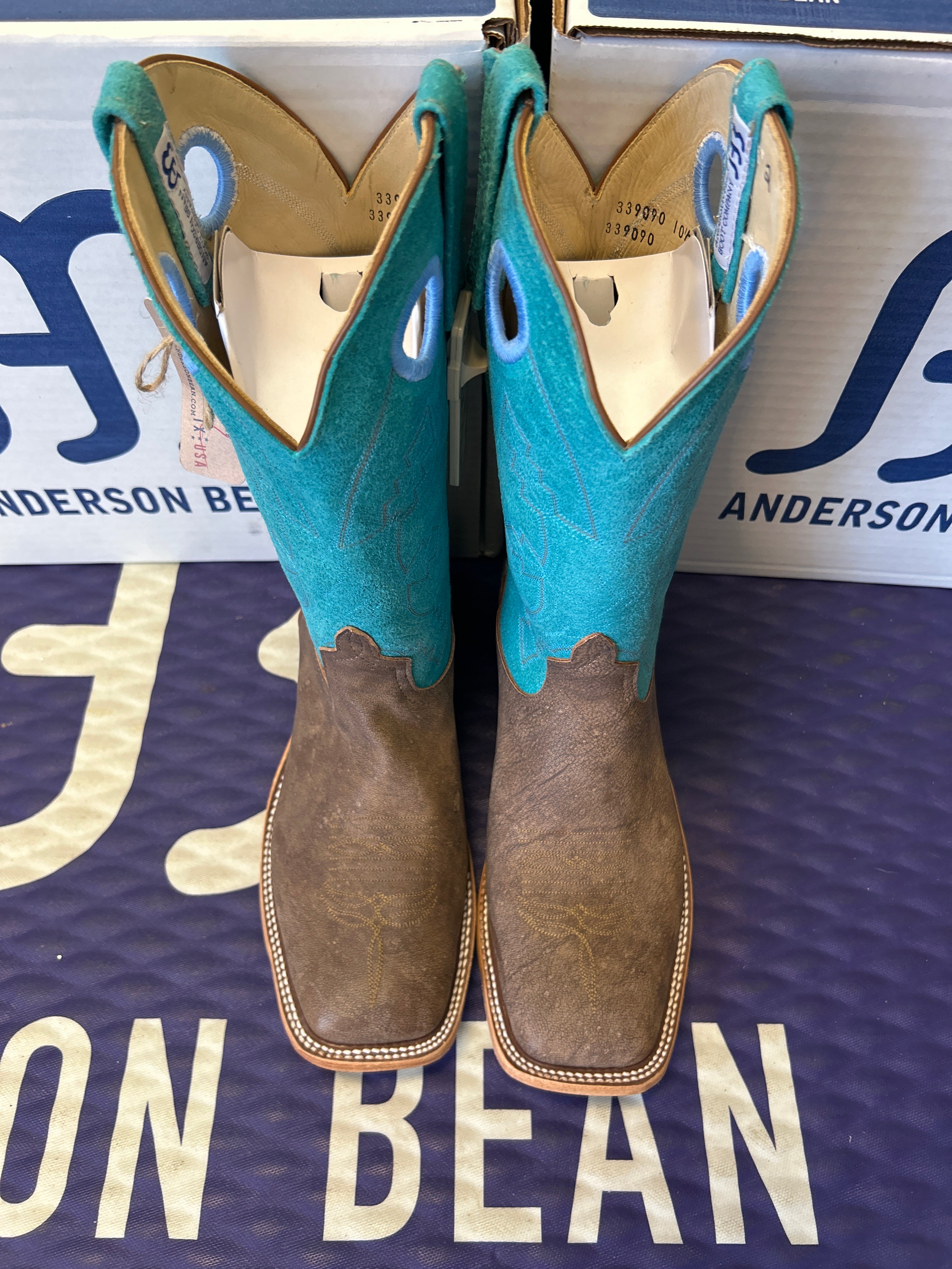 Men's Anderson Bean 12 Inch Shaft Eastwood Camel Wide Square Toe Boots