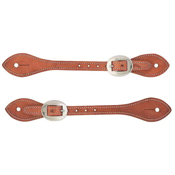Men's Weaver Leather 30-0300 Flared Harness Leather Spur Straps, Russet