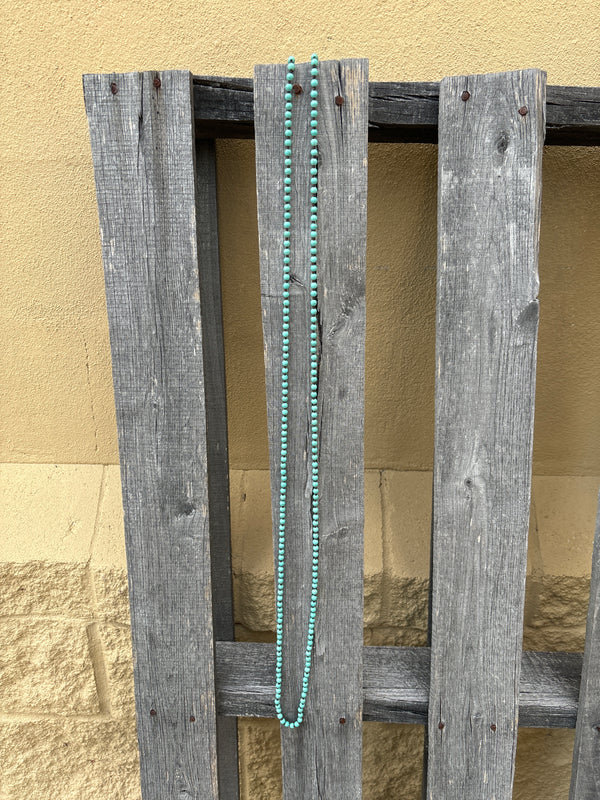 Magnolia Breeze Long Turquoise Strand Necklace