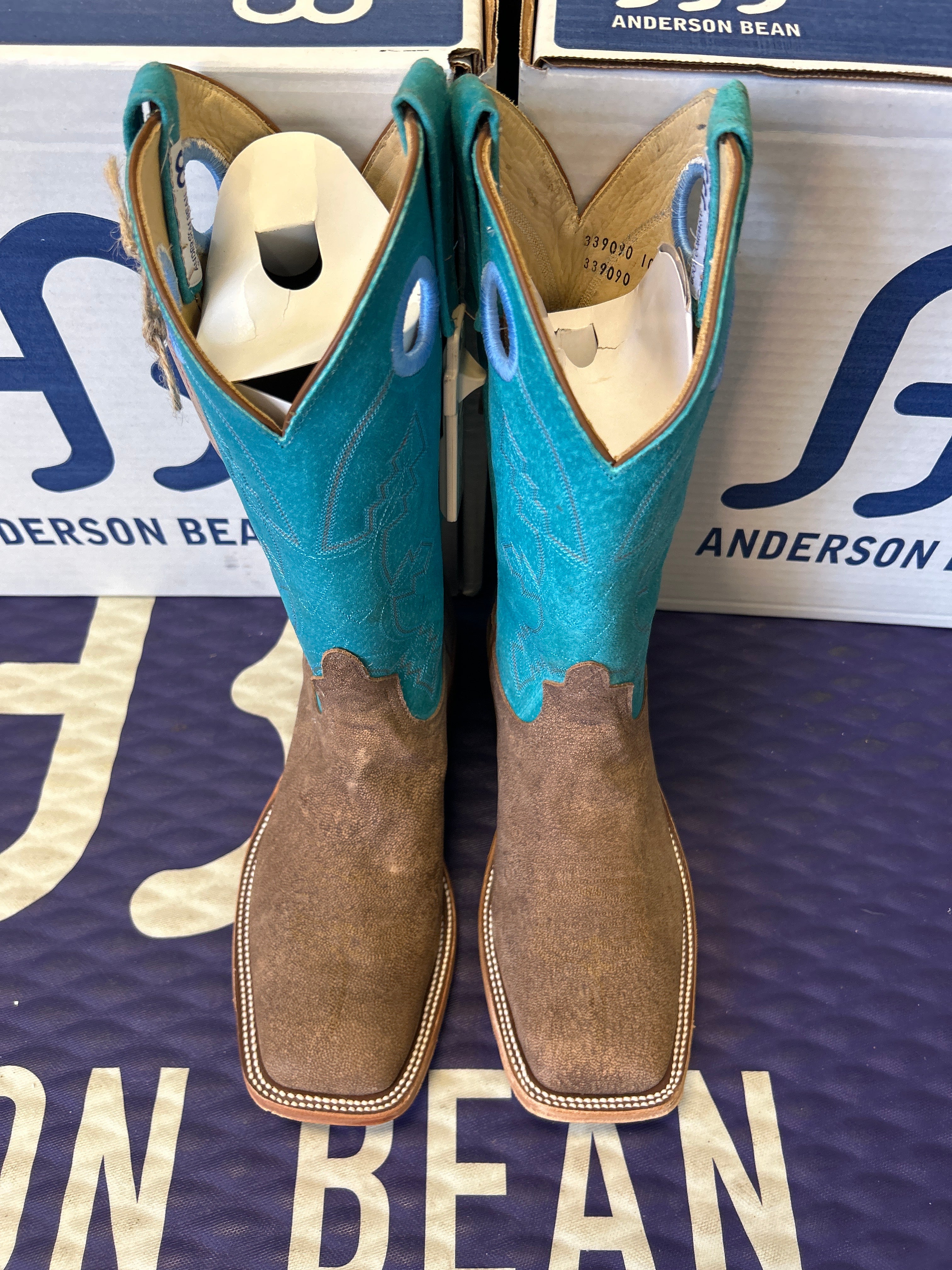 Men's Anderson Bean 12 Inch Shaft Eastwood Camel Wide Square Toe Boots