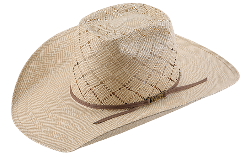 American 5050 Up North (UN) Crease 4 1/4" Cool Hand Luke Brim Leather Sweatband Straw Hat