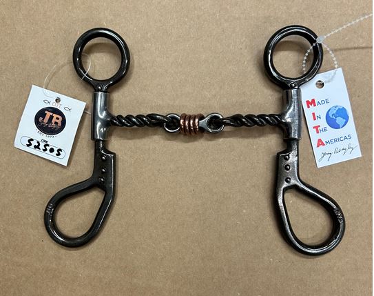 Jerry Beagley MITA 52505 Medium Twist with Dog Bone and Rings Argentine Snaffle