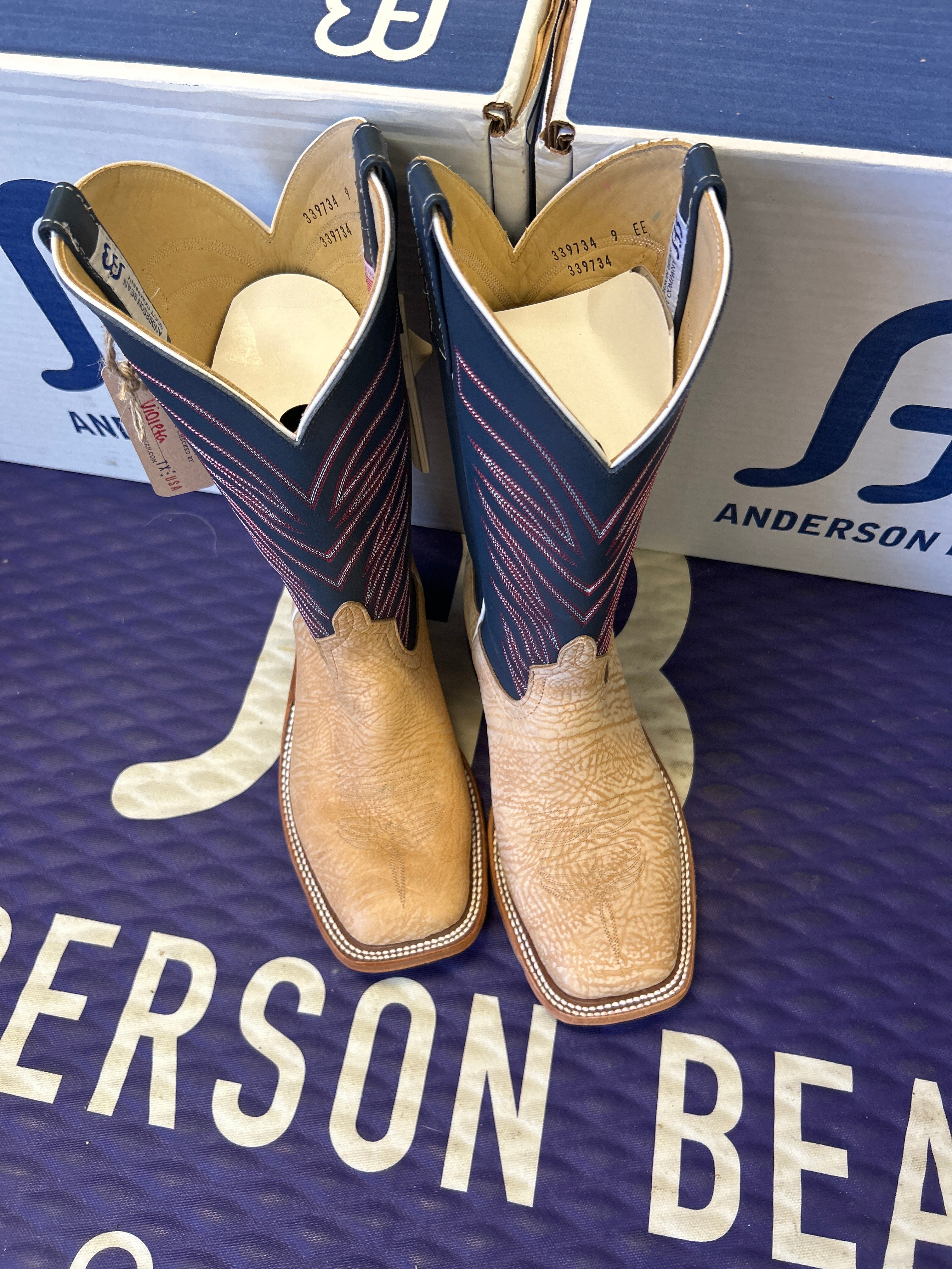 Men's Anderson Bean 12 Inch Shaft Tan Washed Bull Shoulder Boots