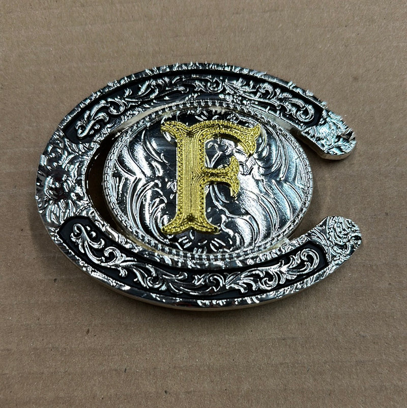 Top Notch Accessories Oval Horseshoe Initial Buckle