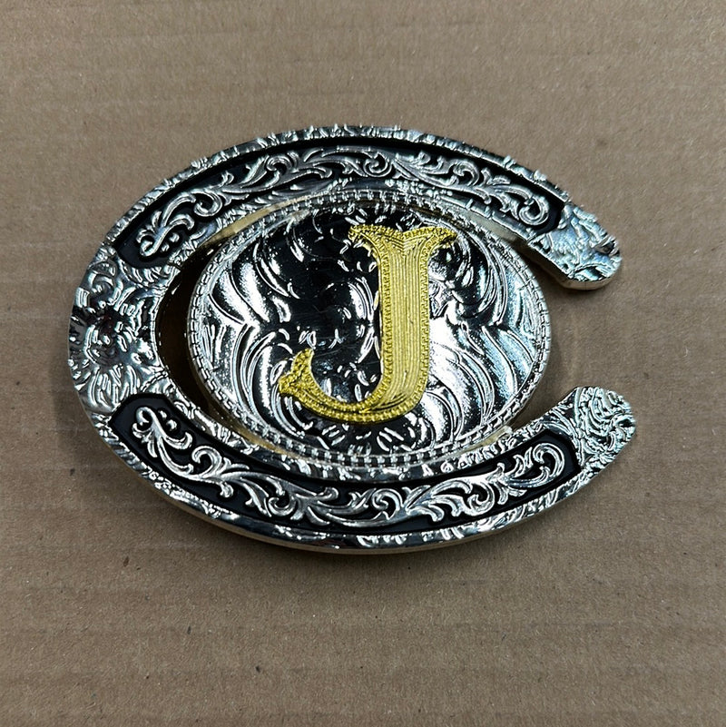Top Notch Accessories Oval Horseshoe Initial Buckle