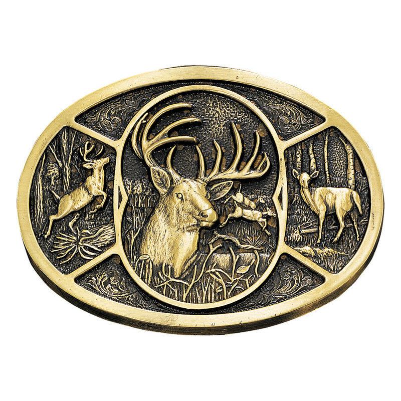 Montana Silversmiths 60796C Deer Heritage Attitude Buckle
