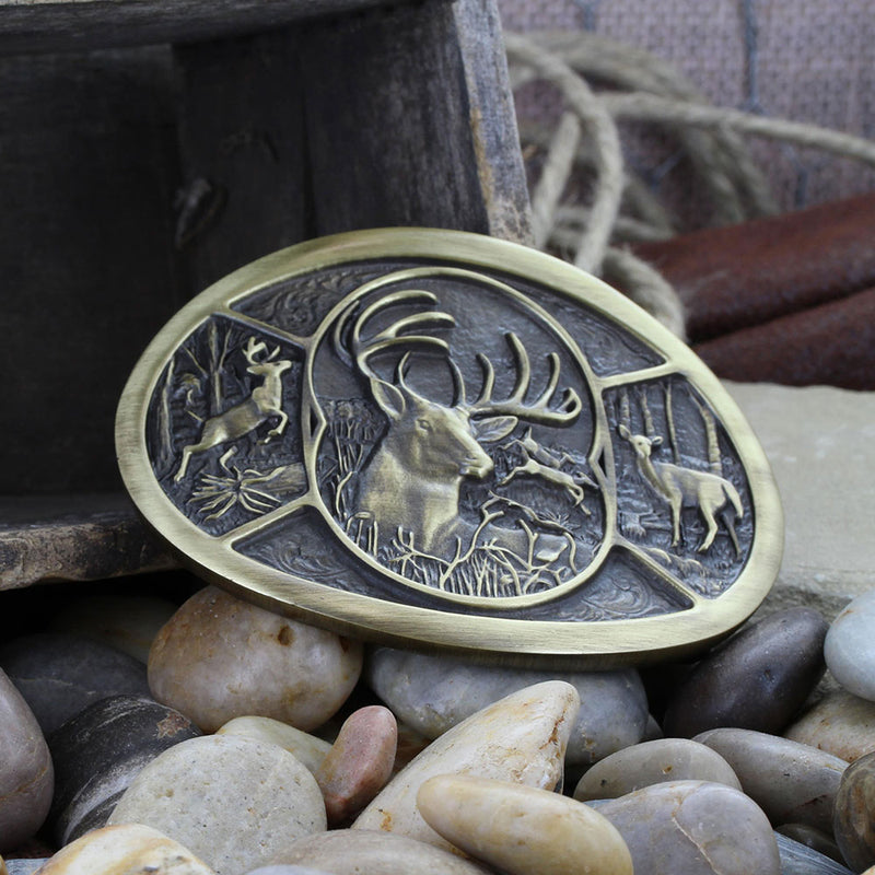 Montana Silversmiths 60796C Deer Heritage Attitude Buckle