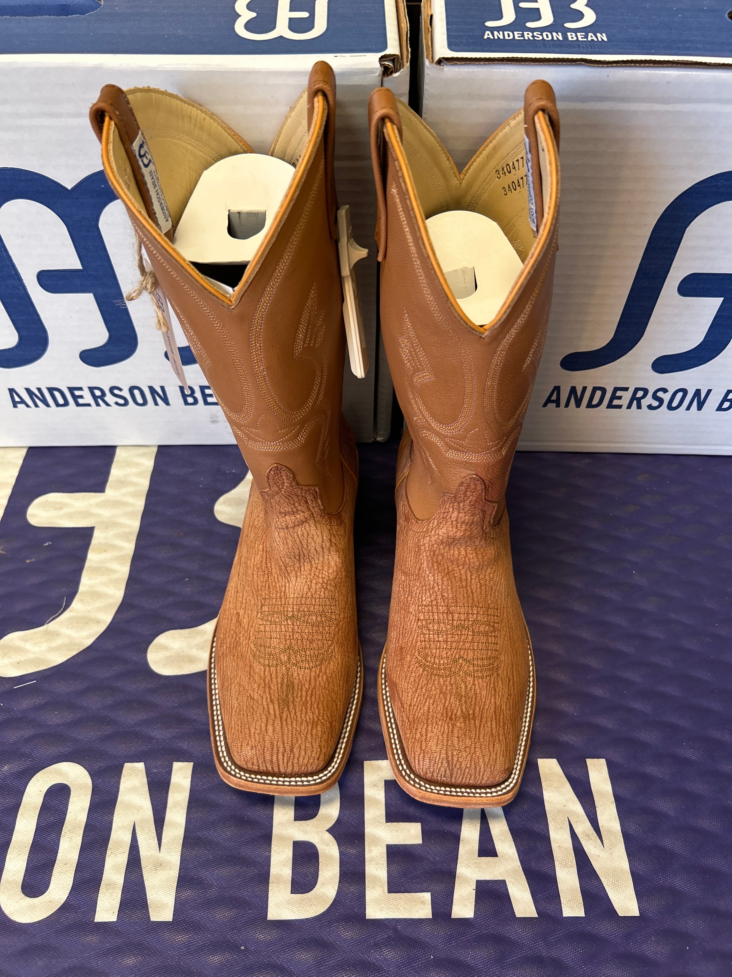 Men's Anderson Bean 12 Inch Shaft Peanut Poseidon Goat Wide Square Toe Boots