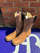 Women's Anderson Bean 'Grizzly Bear' leather cowboy boots with square toe. Side View