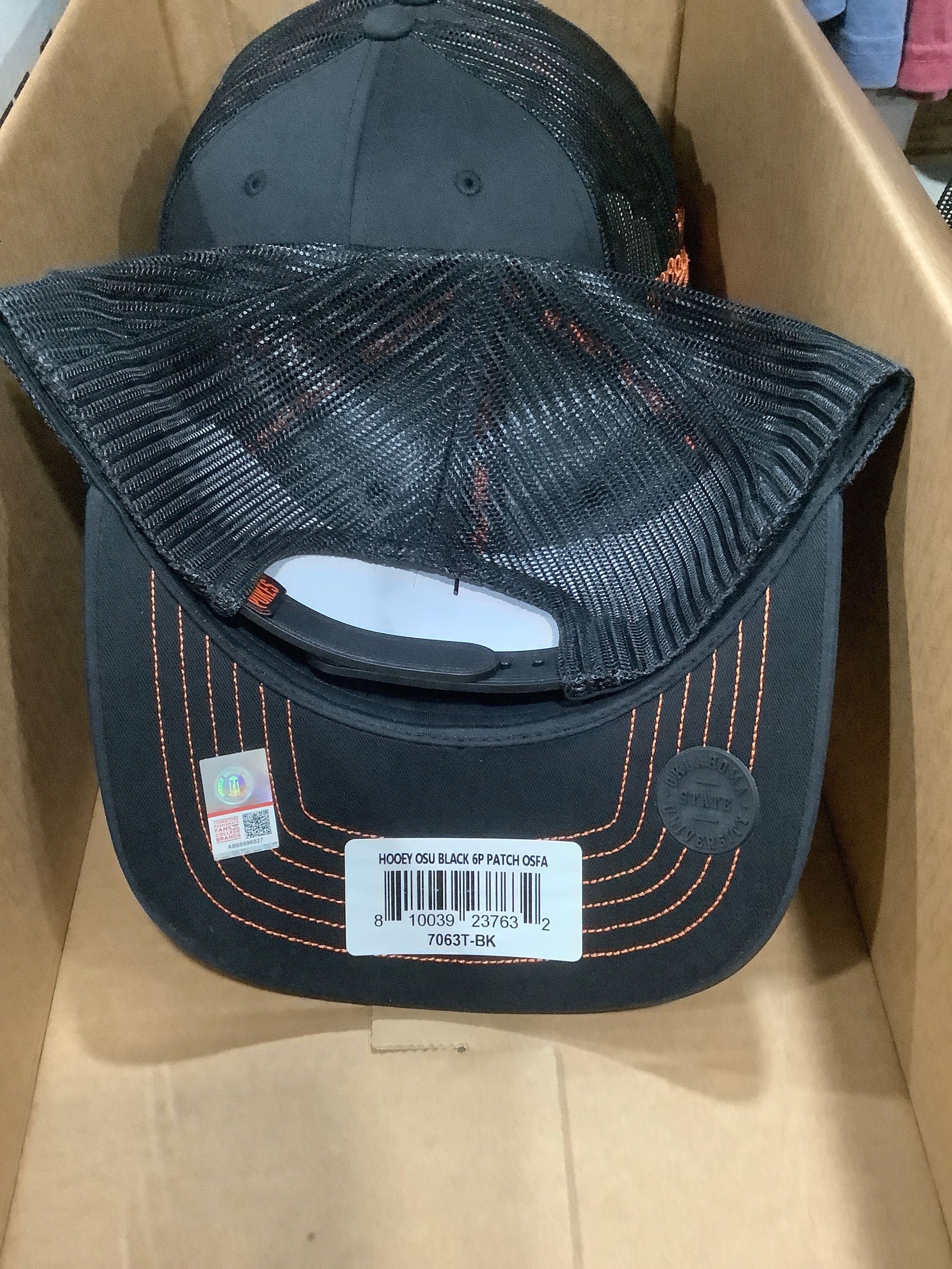 Hooey "7063T-BK" Oklahoma State Black Patch Snap Back Cap