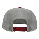 Hooey X University of Alabama snapback Grey, White, and Crimson cap. Featuring a "Roll Tide" patch and a White rope. Rear view showing snapback strap with Alabama "A" logo.