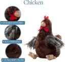 Petting Zoo 9" Wild Onez Brown Chicken Stuffed Animal Plushie
