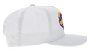 White Hooey cap with Gold and Purple LSU tiger eye. Side View