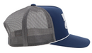 Blue snapback White rope cap with Dallas Cowboys logo in White stitching. Side View