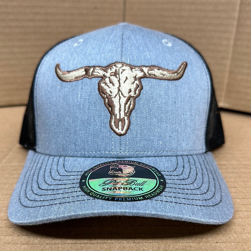 Pit Bull Longhorn Grey Snap Back Cap