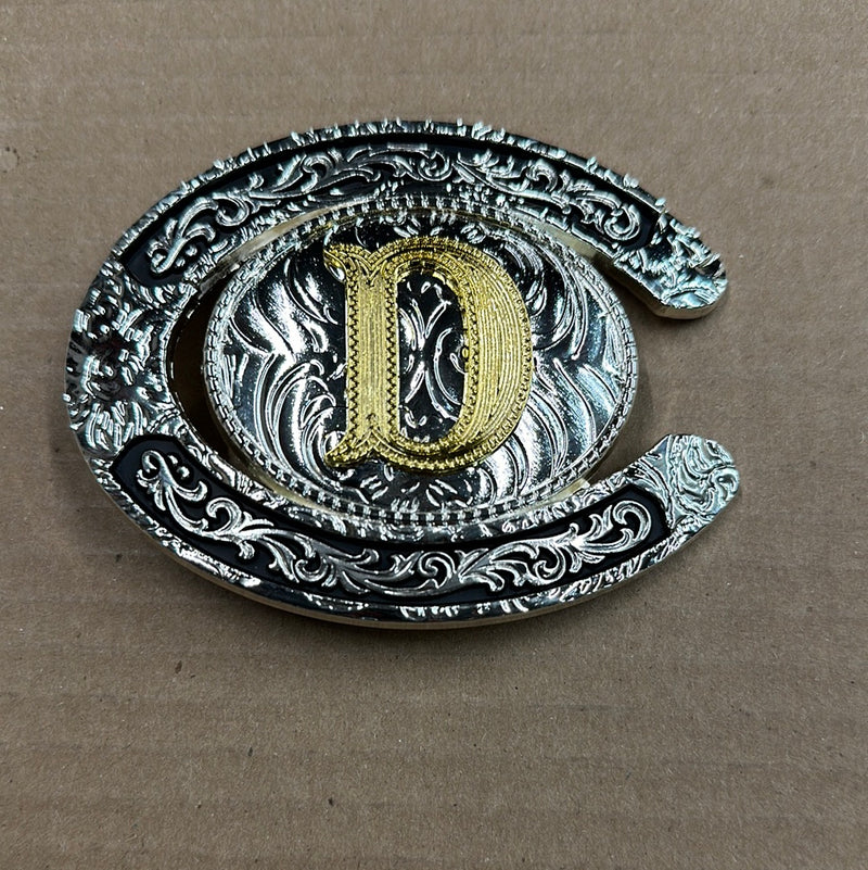 Top Notch Accessories Oval Horseshoe Initial Buckle
