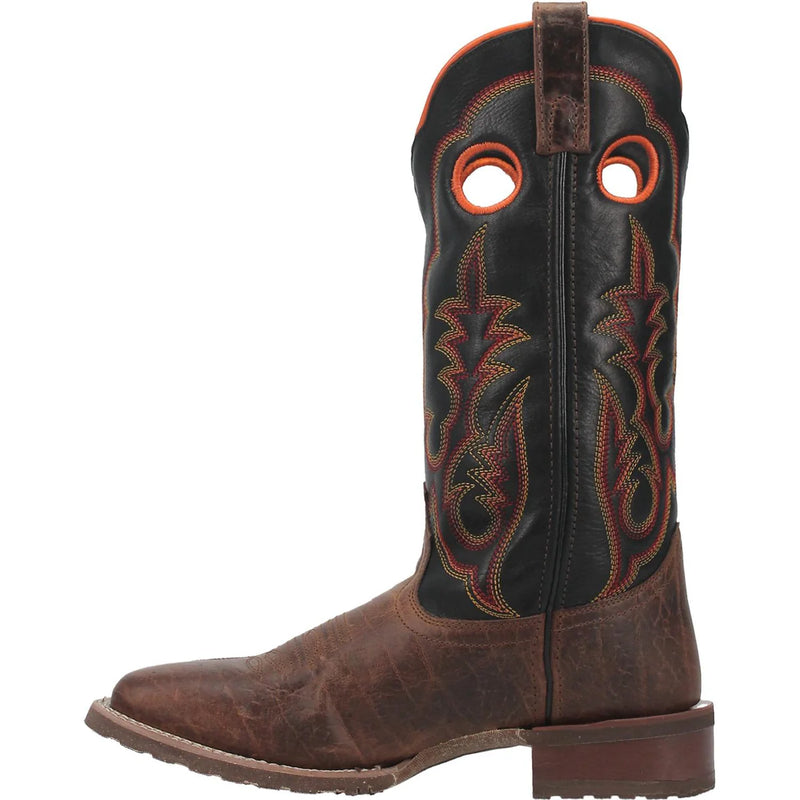 Laredo 7960 Men's 13" Isaac Leather Brown/Black Broad Square Toe Boot CLOSEOUT
