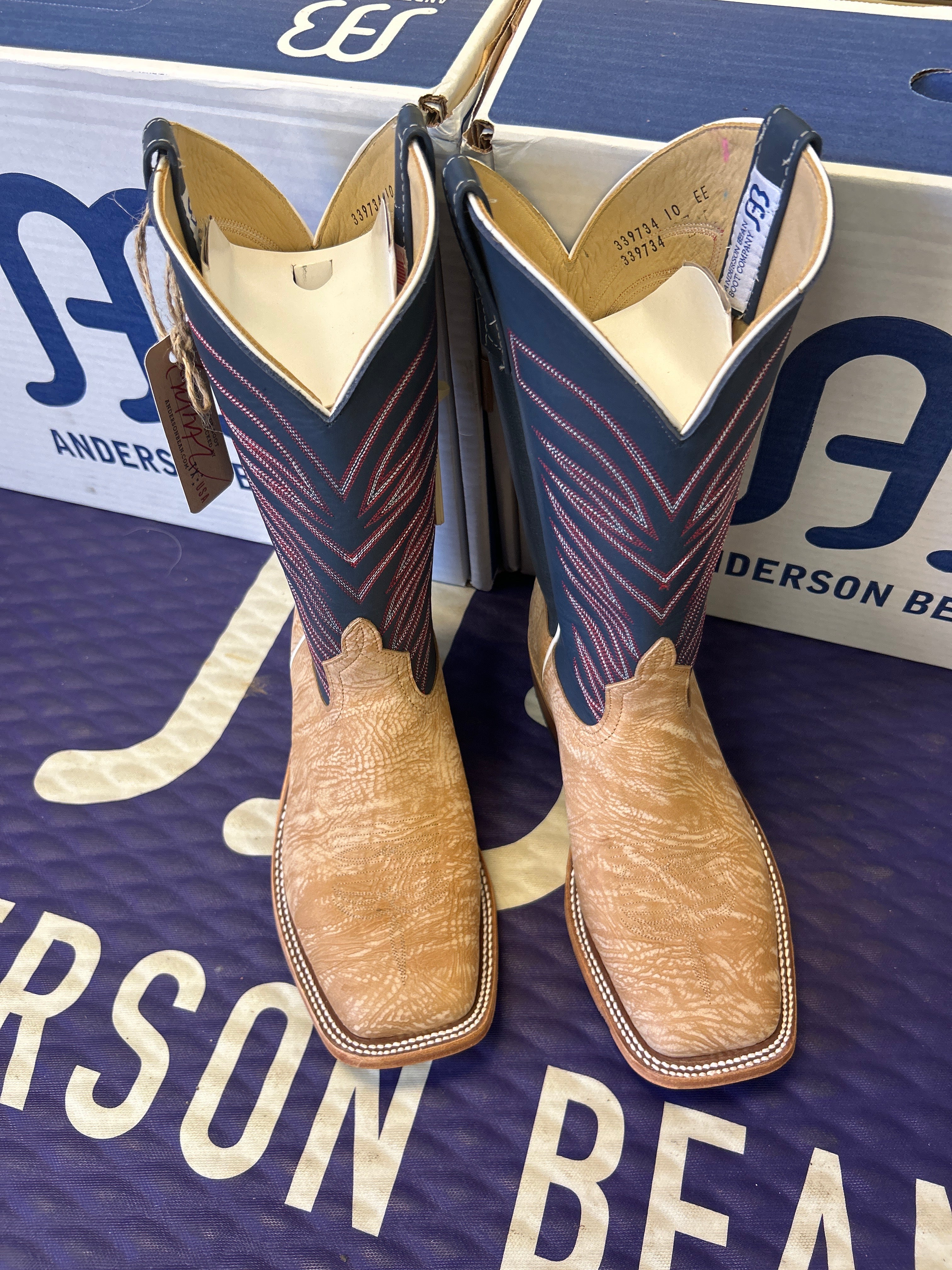 Men's Anderson Bean 12 Inch Shaft Tan Washed Bull Shoulder Boots