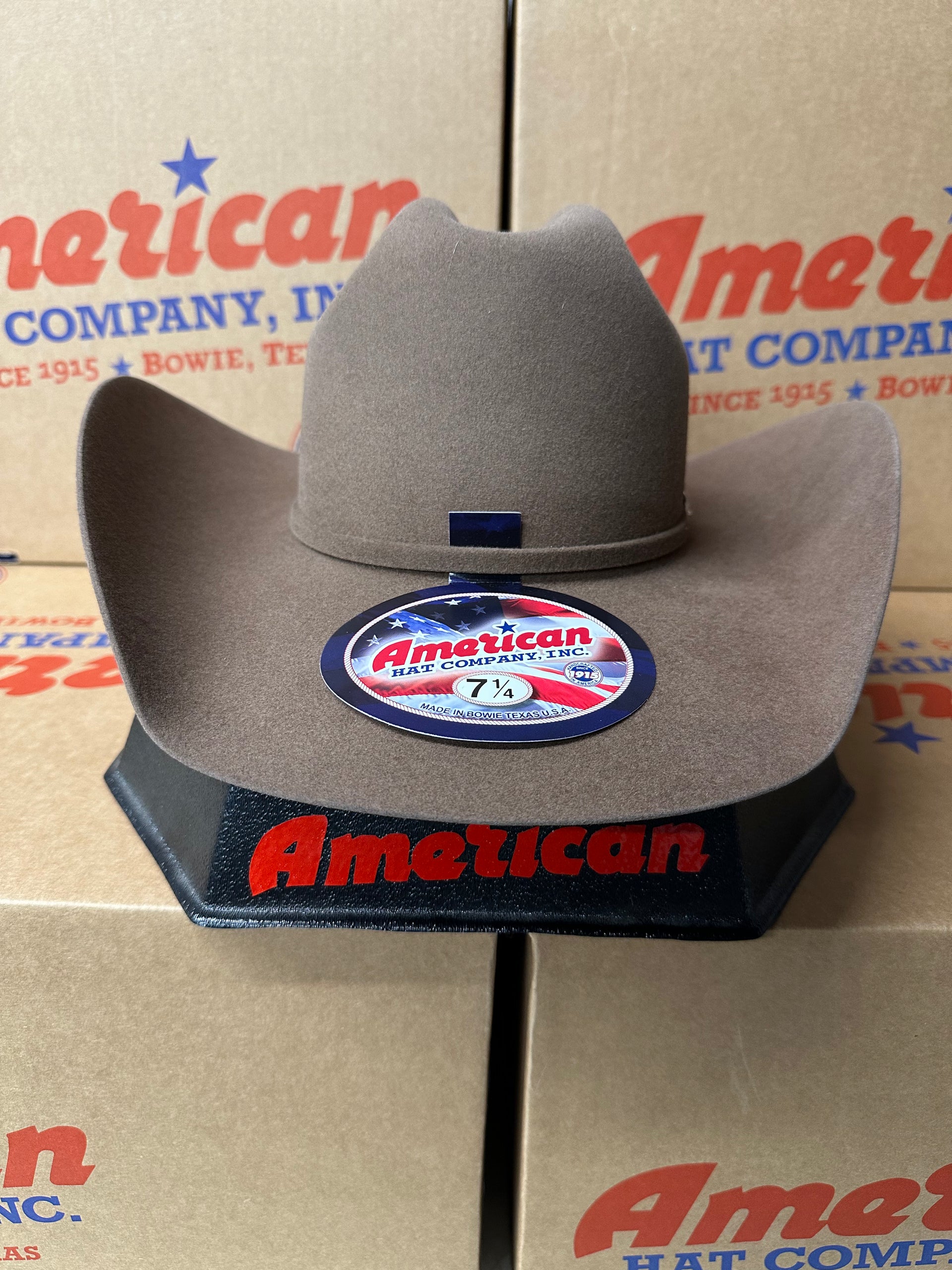 Chapeau Cowboy American Hat Company – 7 1/4, Bleu Avec Plumes, Feutre, Occasion