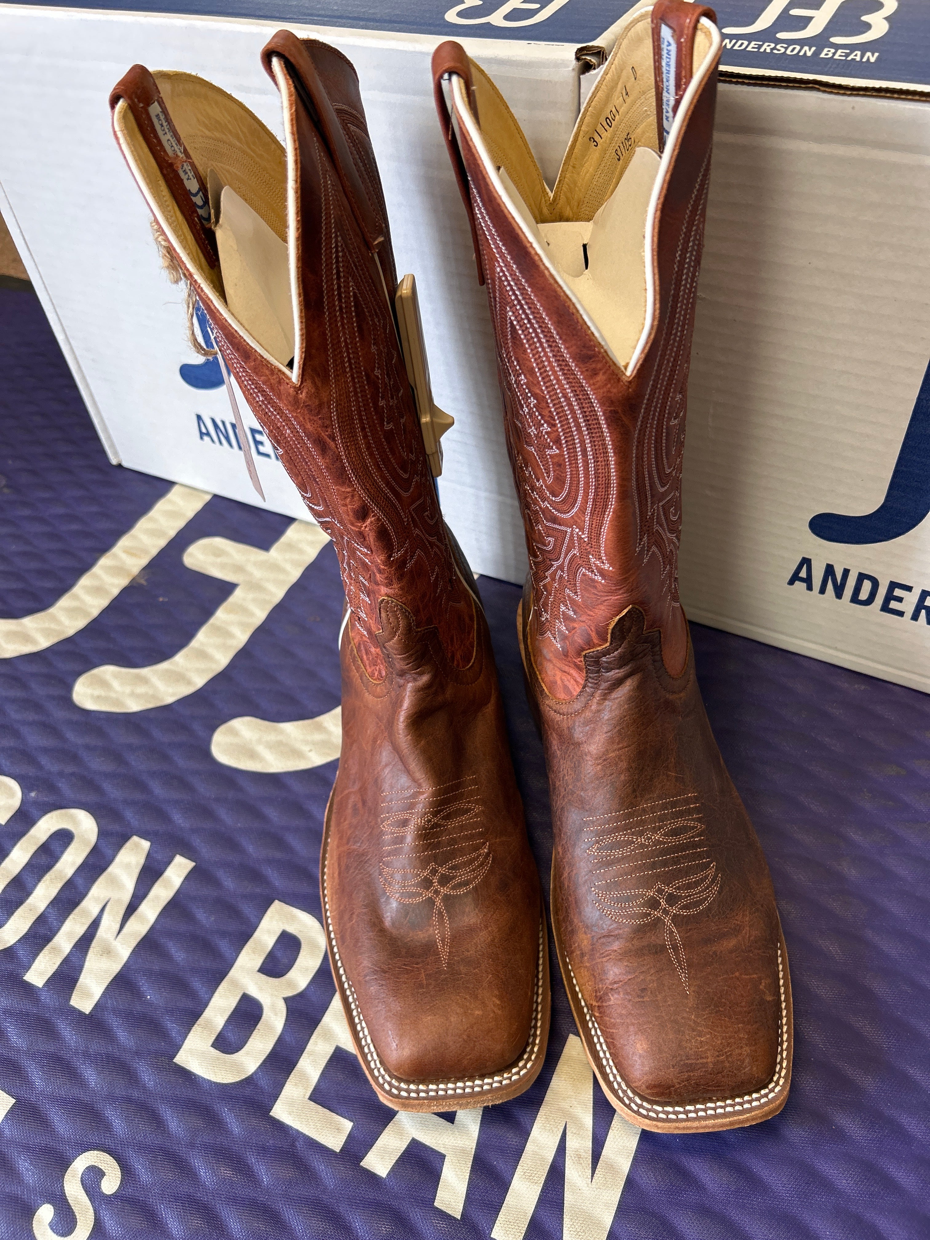 Men's Anderson Bean 13 Inch Shaft Mike Tyson Bison Square Toe Boots
