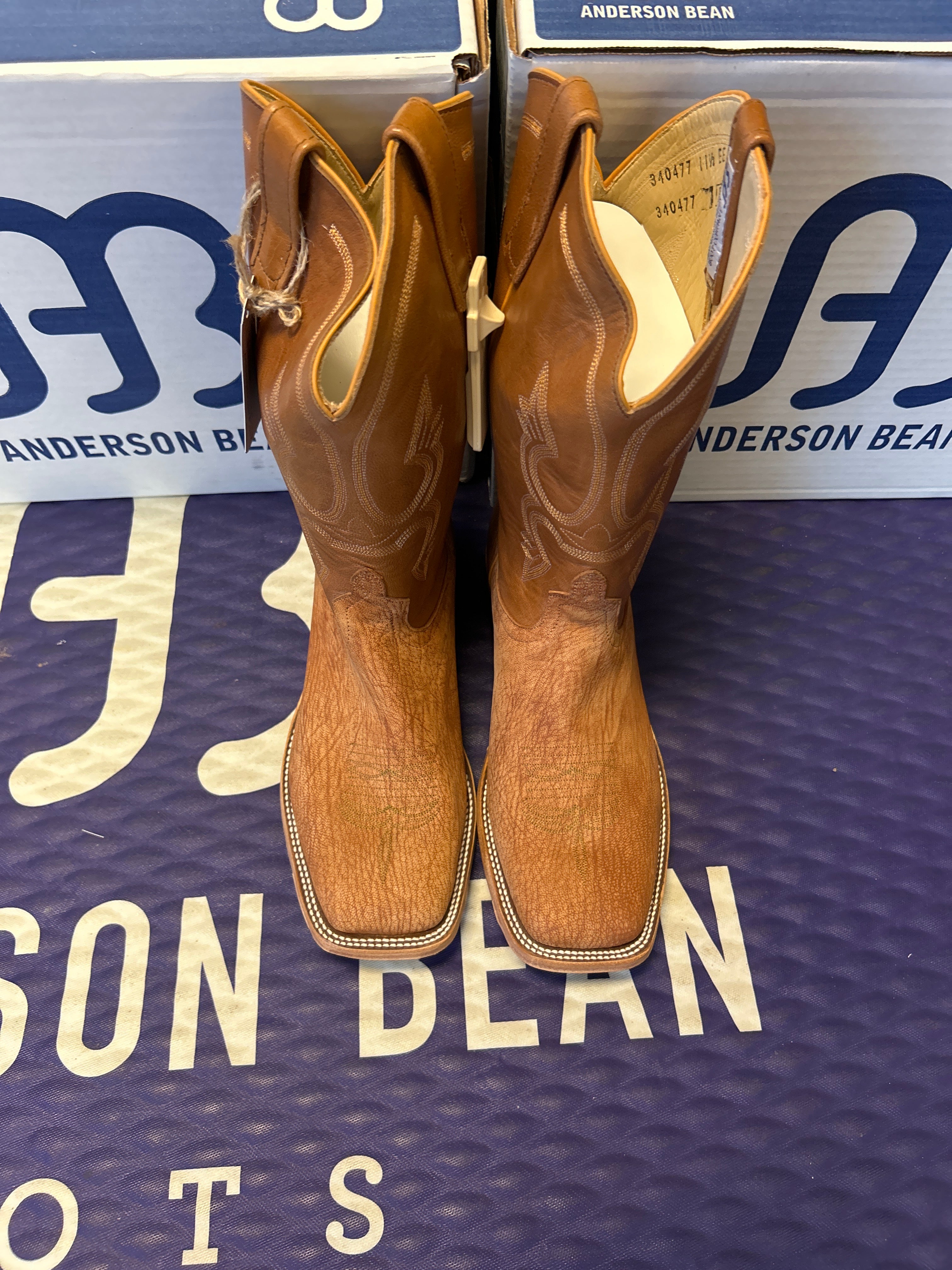 Men's Anderson Bean 12 Inch Shaft Peanut Poseidon Goat Wide Square Toe Boots