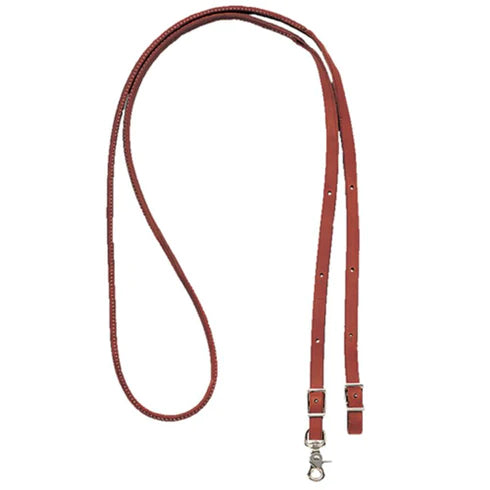 JB RND CNTR ROPRN Rolled and Stitched 0.75 Oiled Harness Leather Rope Rein