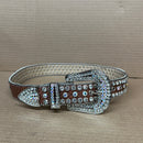 Top Notch Accessories Women's Coffee Bling Belt