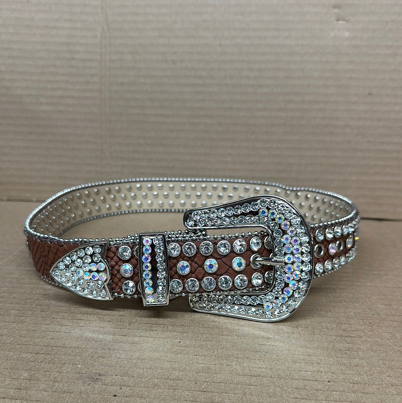 Top Notch Accessories Women's Coffee Bling Belt