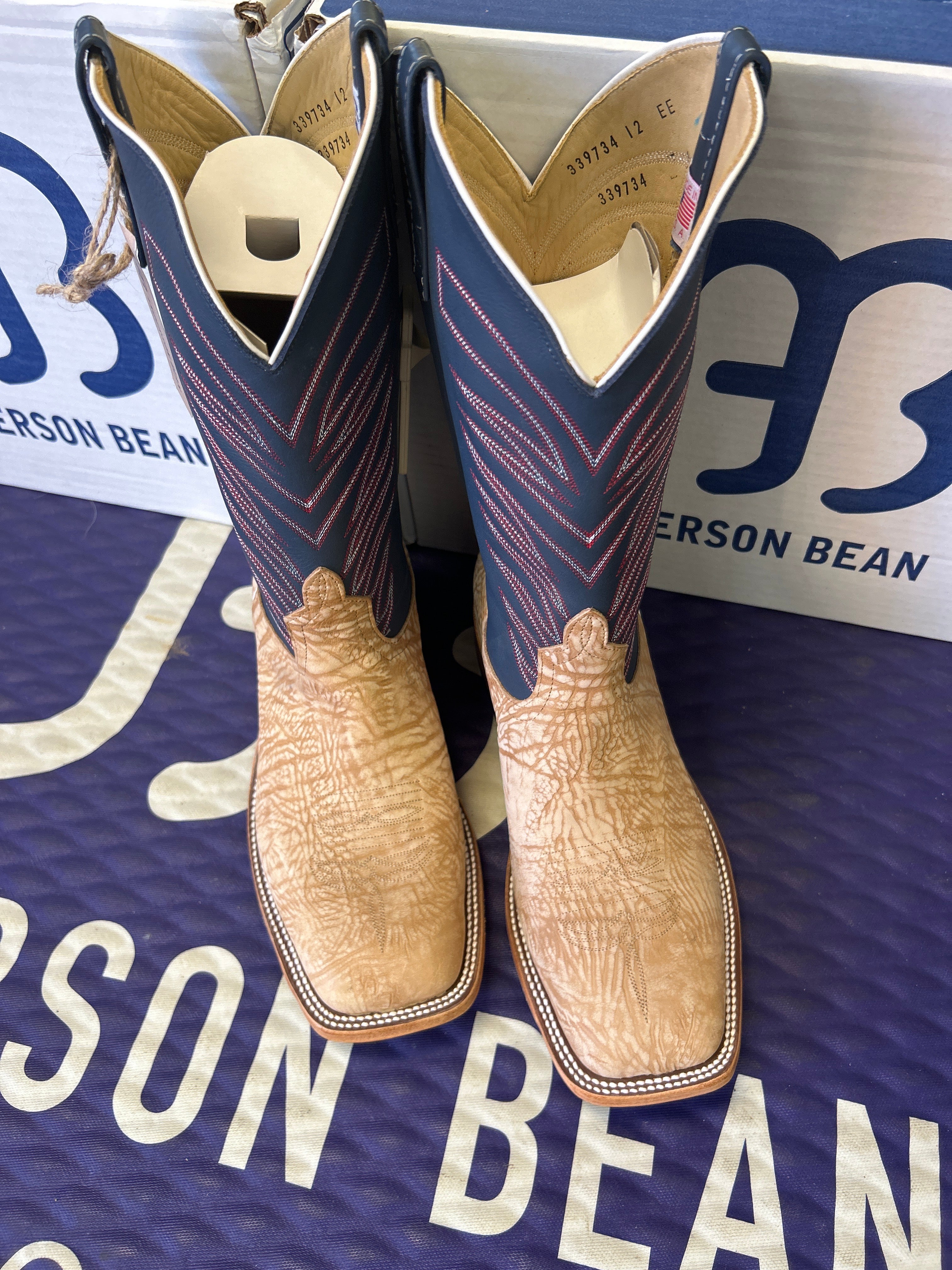 Men's Anderson Bean 12 Inch Shaft Tan Washed Bull Shoulder Boots