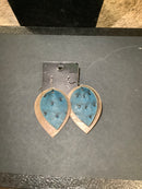 Magnolia Breeze Double Leather Grey-Blue Ostrich Print Earring ERZ180825-34
