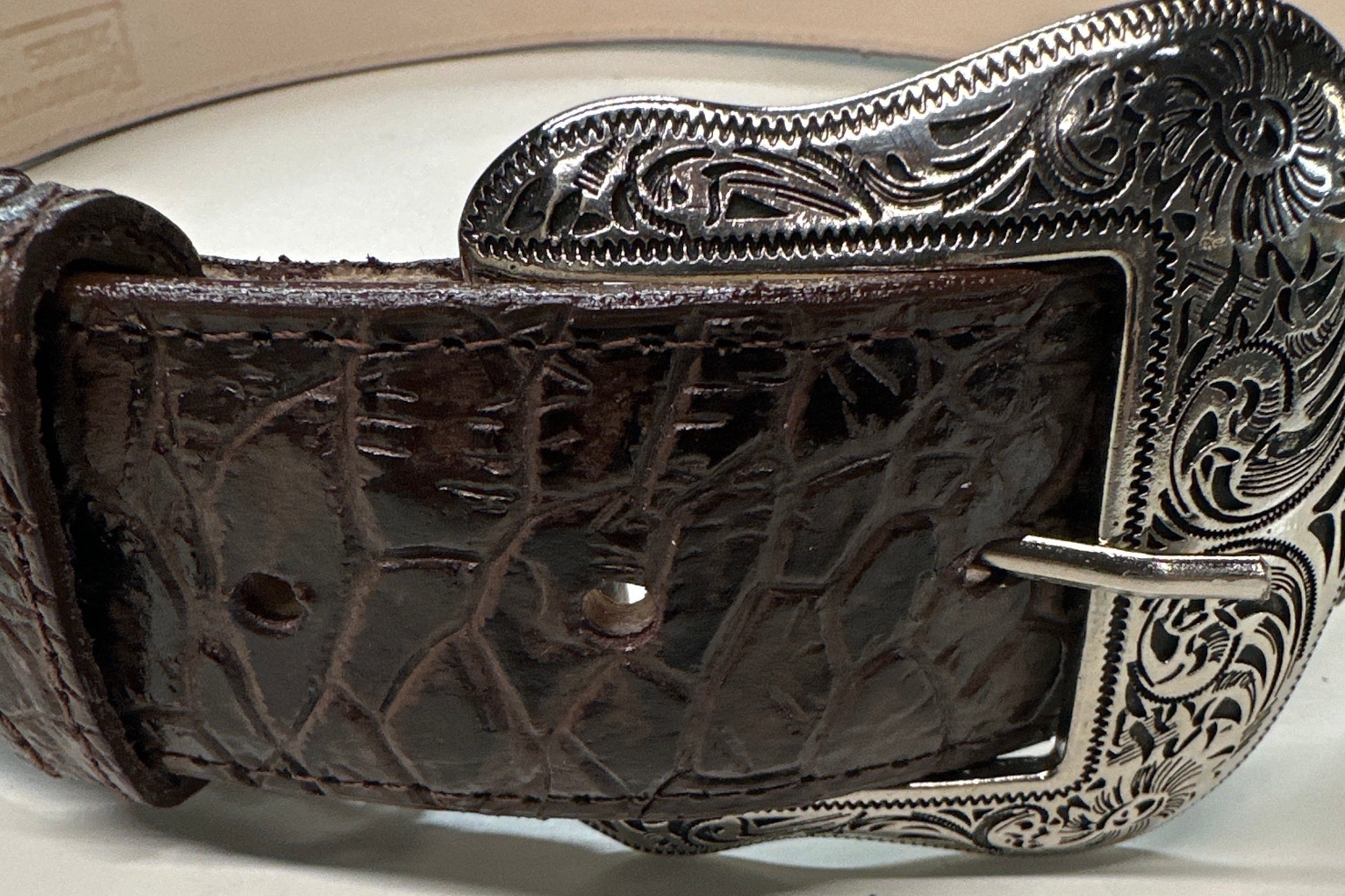 Cowtown Brown Sea Turtle Print Belt