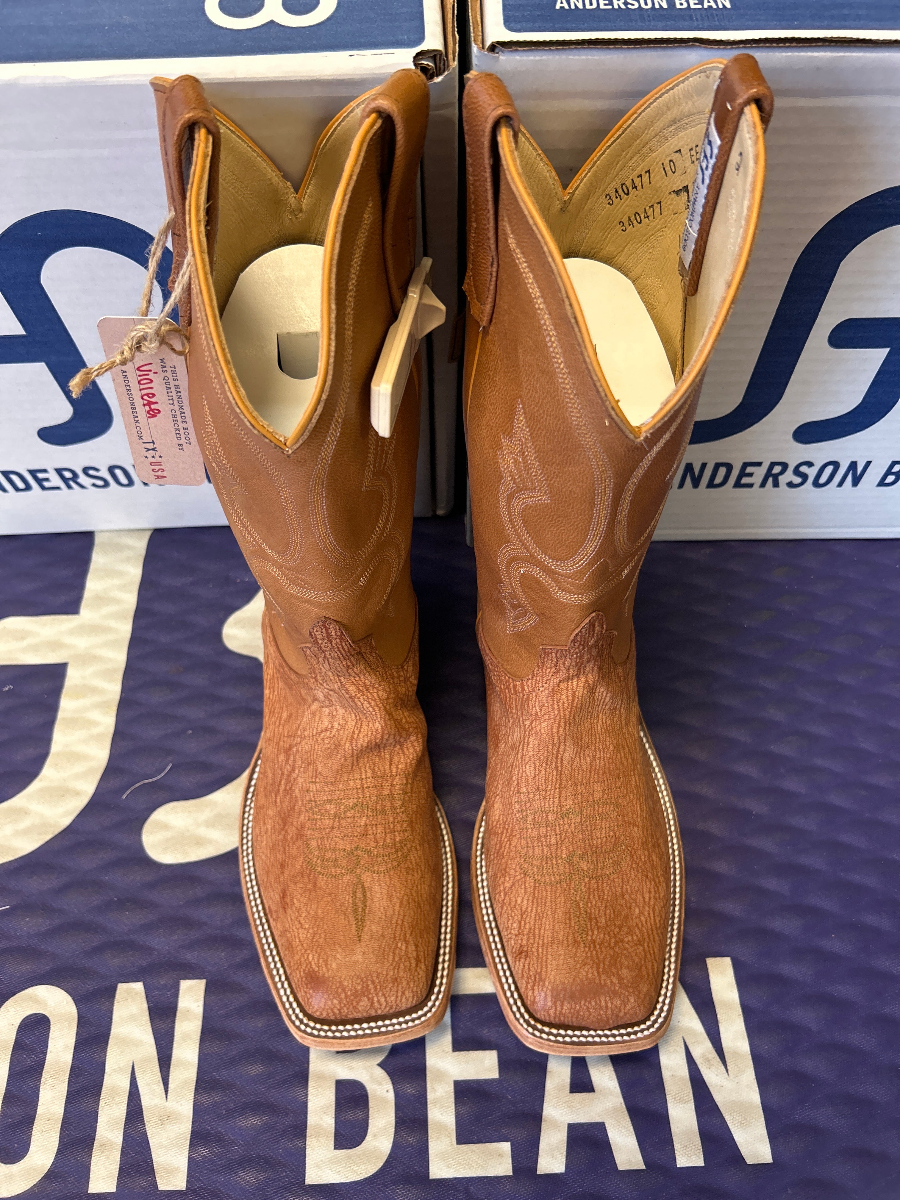 Men's Anderson Bean 12 Inch Shaft Peanut Poseidon Goat Wide Square Toe Boots